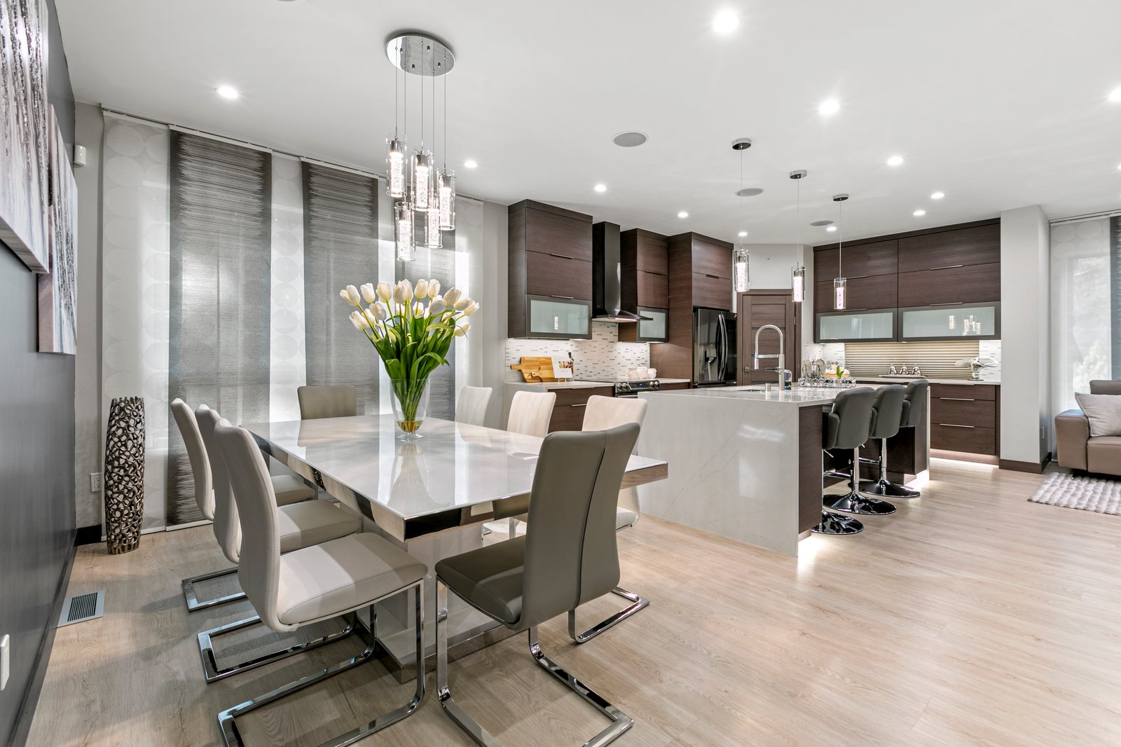 Dark Modern Kitchen and Primary Bath